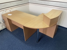 Офісний кутовий стіл з тумбою № 9 «Бук темний» бу