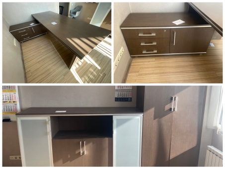 Офисный набор (4 предмета) "Дуб темный" бу