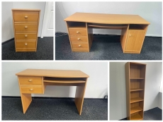 Офисный набор (5 предметов) "Ольха темная"  бу