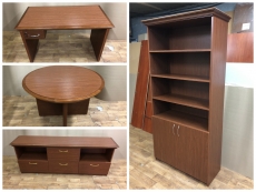 Набір офісних меблів (5 предметів) «Горіх темний» бу