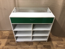 Тумба-витрина "Белый-зеленый" бу 