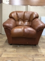 Крісло шкіра «Коричневий» , бу