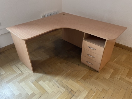 Офісний кутовий стіл з тумбою № 14  "Бук" бу