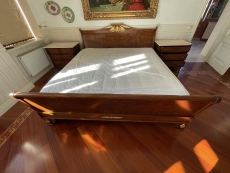 Ліжко двоспальне + матрац + 2 комоди «Giemme Stiles» Італія «Горіх темний» ,бу