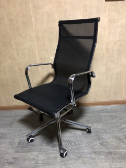 Крісло офісне № 2 "Сітка" "Чорний" "Хром" бу