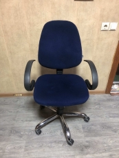 Кресло офисное ортопедическое "Хром" "Синий" бу