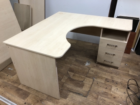 Офисный угловой стол с тумбой № 6 "Береза" бу 