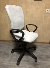 Кресло офисное "Серый" "Замша" после перетяжки бу