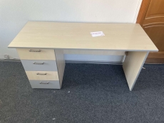 Офісний стіл прямий з тумбою "Береза-сірий" бу