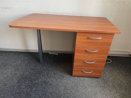 Стіл офісний прямий з тумбою №12 "Яблуня локарно" бу