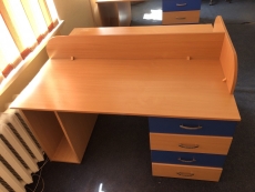 Стіл офісний подвійний з тумбами "Бук-синій" бу