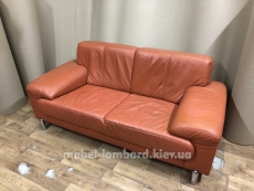 Диван «Шкіра» «Коричневий» бу