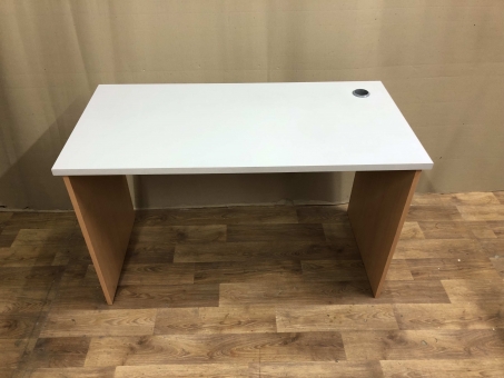 Стол офисный прямой "Орех миланский-серый" бу