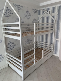 Ліжко двоповерхове «Білий» , бу