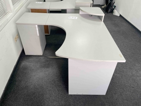 Офисный стол угловой с тумбой № 3 "Серый" бу